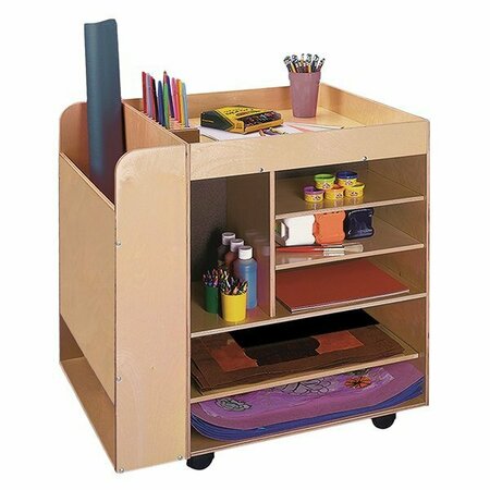 WHITNEY BROTHERS WB0285R Children's Wood Rolling Art Cart - 29 3/4'' x 24 1/2'' x 33'' 9460285R